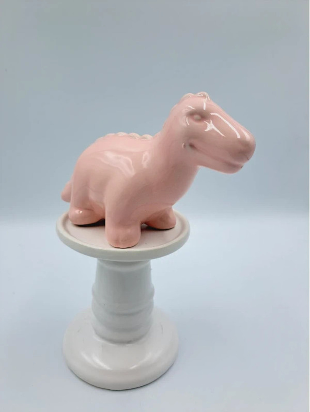 Baby Pink Ceramic Dinosaur Figure Baby Shower Gender Reveal Nursery Decor